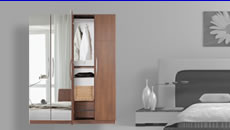 Designer Wardrobe Collection Mirrored Closet