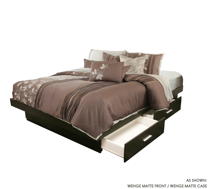  King Storage Platform Bed with 4 Drawers