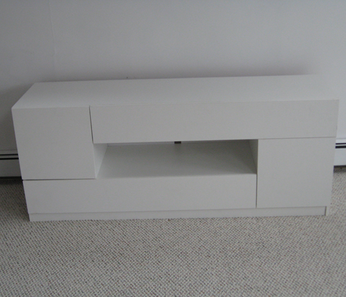 TV STAND - White Glossy Fronts w/ White Matte Case