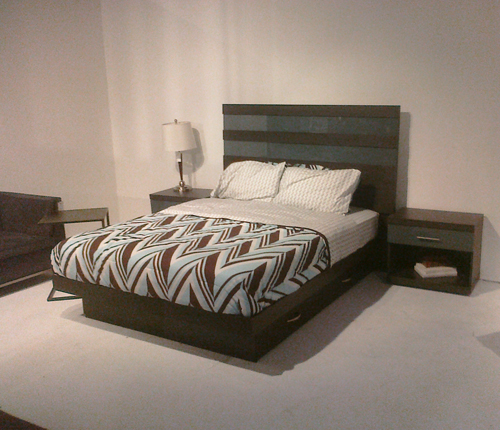 BEDROOM SET - Distance Color Glass Fronts w/ Wenge Matte Case