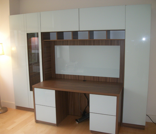 HOME OFFICE - White Glossy Fronts w/ Walnut Matte Case