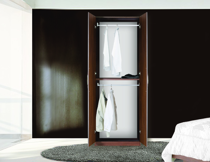 Double your wardrobe space by double hanging