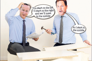 Flatpack rat pack ... Cameron and Clegg get to work